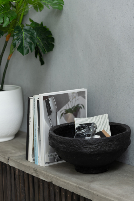 Bol decorativ, Hartie, Negru, 38x38x20 [1]