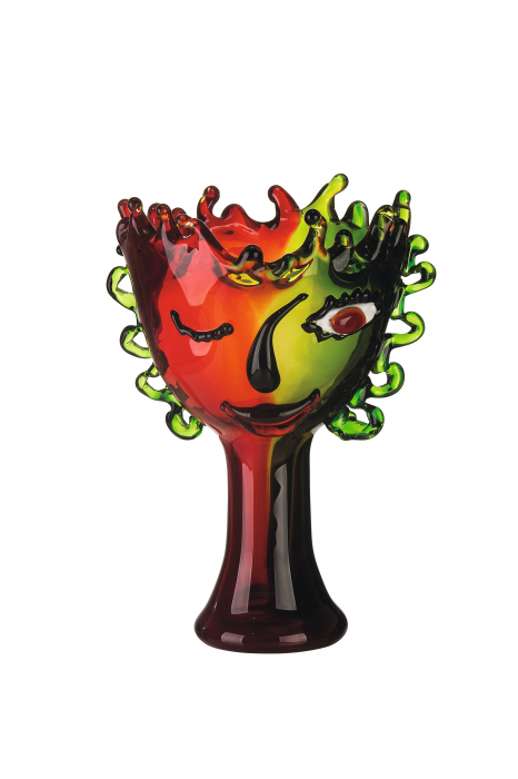 Bol decorativ Visual, sticla, multicolor, 20.5x30x19 cm [2]