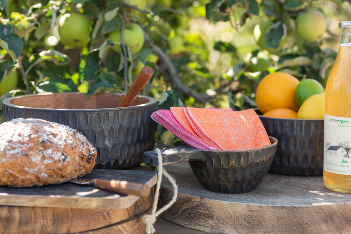 Bol, lemn de mango, Maro/negru L [3]