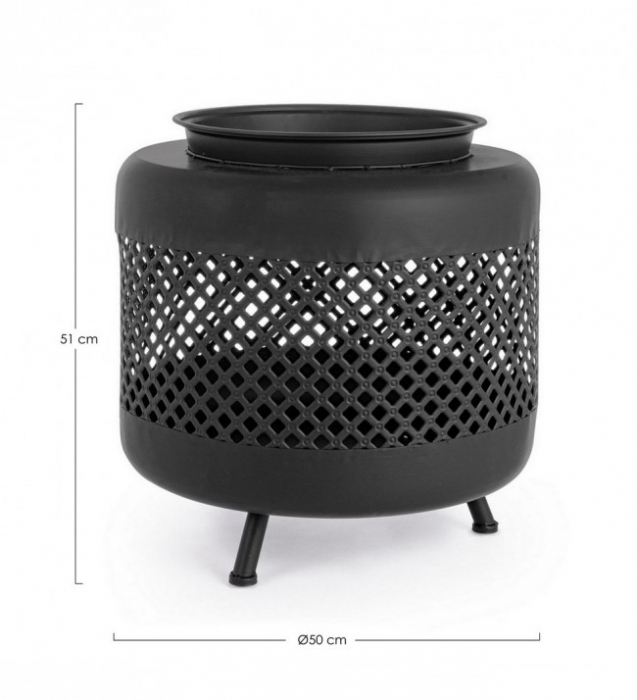 Bol pentru foc EFESTO, metal, negru, 50x51cm [2]