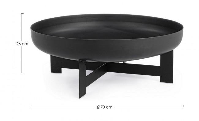 Bol pentru foc EFESTO, metal, negru, 70x26cm [2]