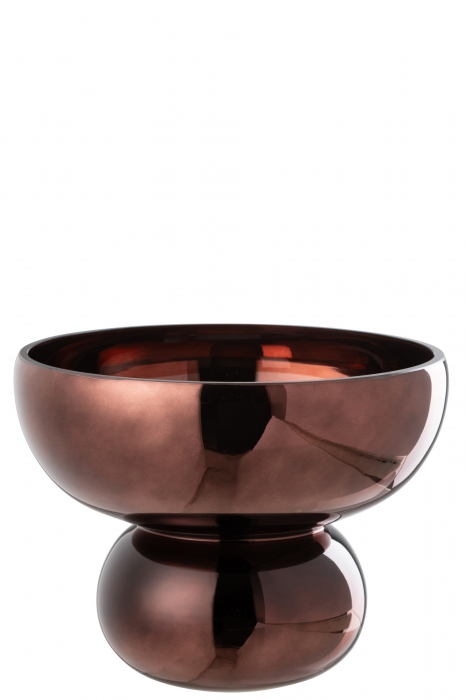 Bol rotunjit Picior Sticlă, Pruna, L 23| W 23| H 17.5 cm [2]