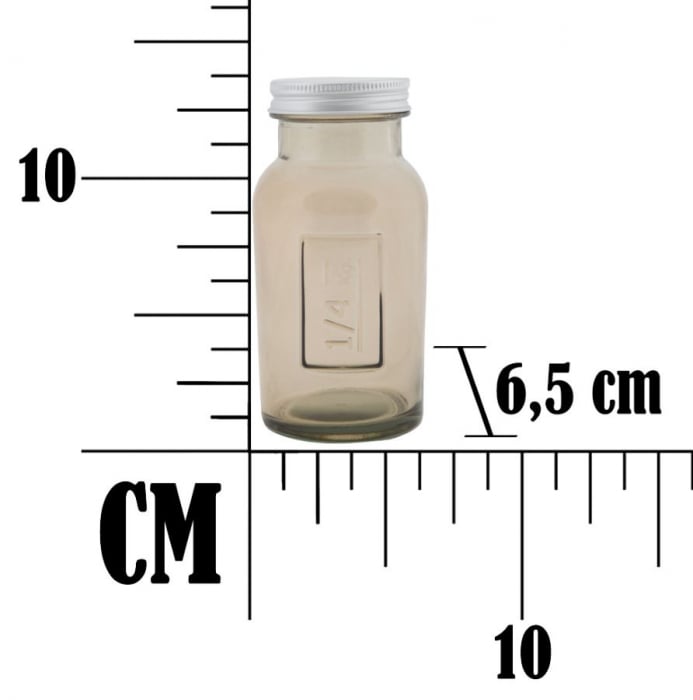 Borcan cu capac  sticla reciclata GREY (cm) Ø 6,5X13,5 [9]