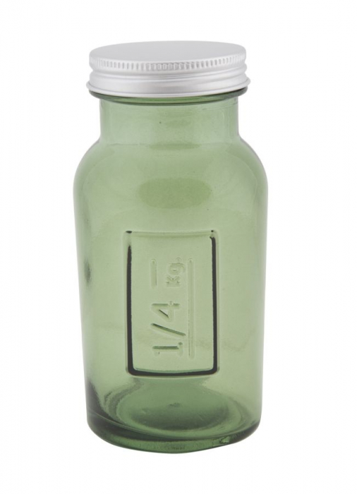 Borcan sticla reciclata GREEN (cm) O 6,5X13,5 imagine 2021 lotusland.ro