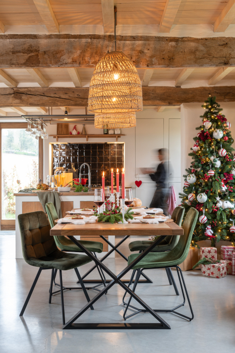 Brad de Craciun cu LED-uri, jumatate de perete, plastic verde [1]