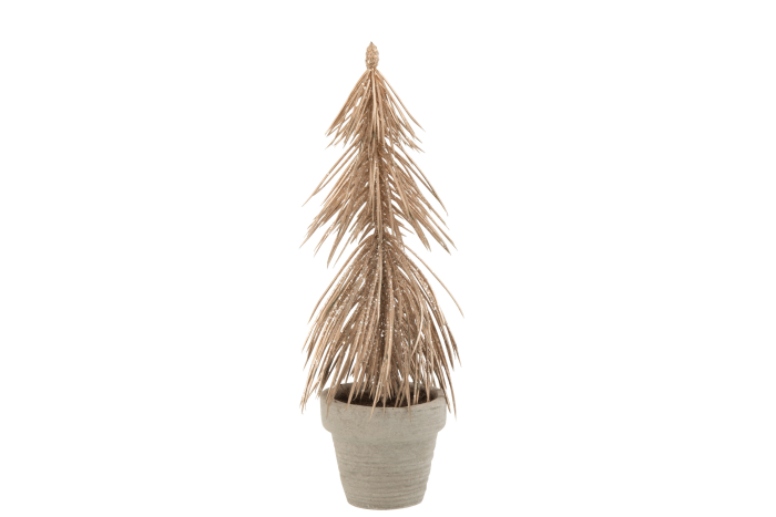 Bradut in ghiveci, Material sintetic, Auriu, 7x7x22 [1]