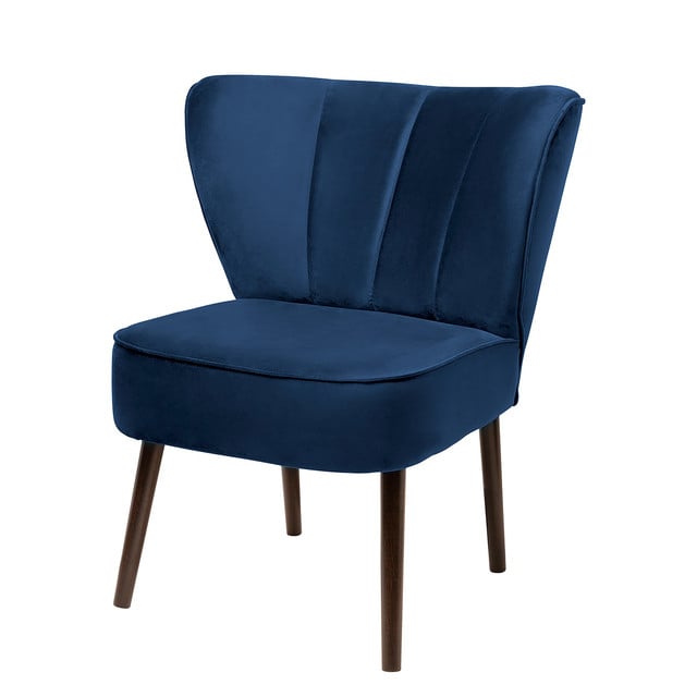 BRADY scaun, velvet, albastru inchis h. 76 cm, cu 67 cm, inaltimea spatarului 42 cm
