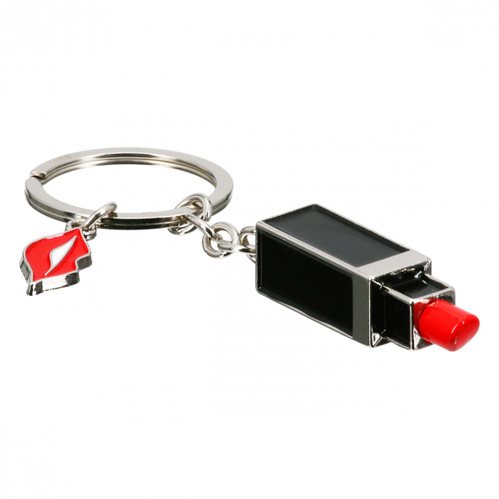 Breloc, ruj, gură, Ruj, Metal, negru, roșu, PU 12, L. 1 cm, H. 10,5 cm [1]