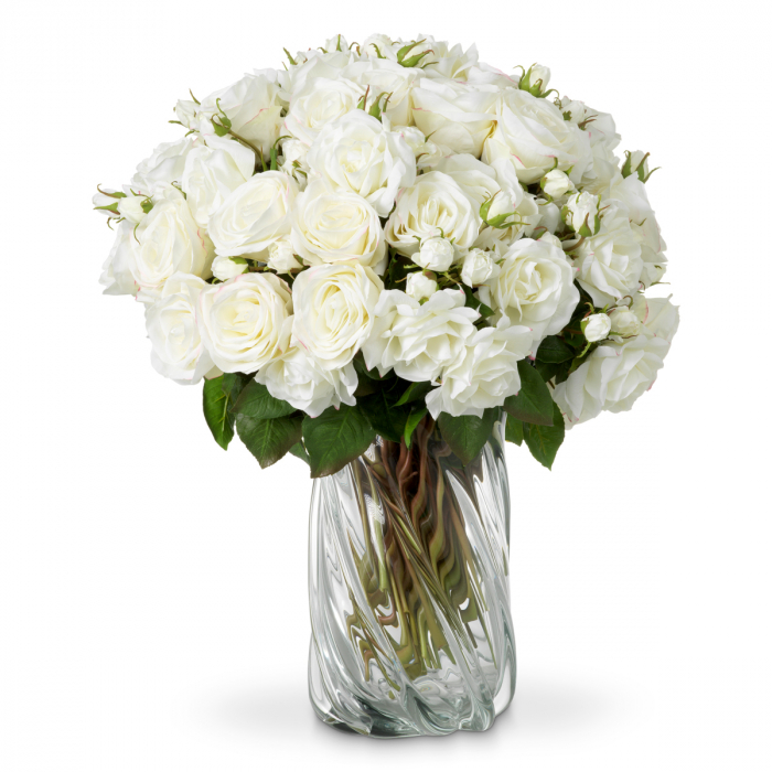 Buchet de trandafiri alb bicolor, real touch, 72 buc/2 soiuri, Dims: Approximately | Ø 60  (CM) [1]
