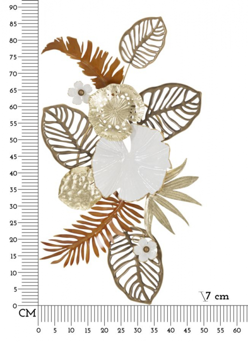  Buchet Decoratiune de perete, Metal,  50,8X7X87 cm [6]