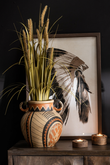Buchet iarba artificial, Plastic, Maro, 45x45x62 cm [2]