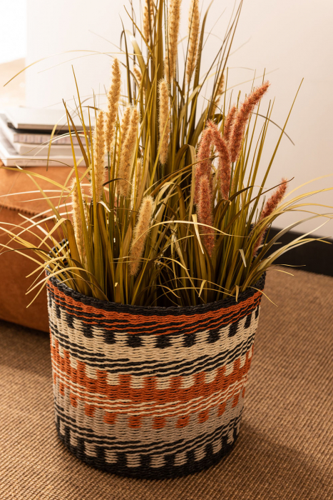 Buchet iarba artificial, Plastic, Maro, 45x45x62 cm [6]