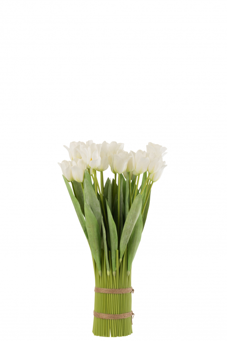 Buchet Lalele , Fibre sintetice, Alb, 33.5x25x66 cm [2]