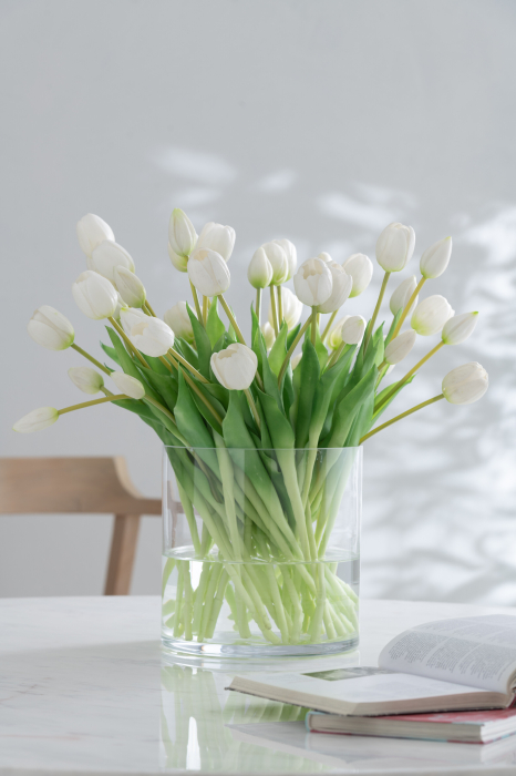 Buchet plante artificiale, Material sintetic, Alb , 12.5x9x31.5 [1]