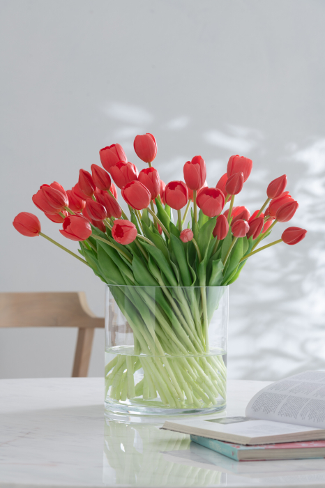 Buchet plante artificiale, Material sintetic, Roz, 16.5x10x45.5 [1]