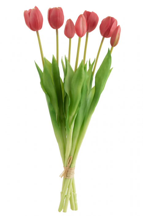 Buchet plante artificiale, Material sintetic, Roz, 16.5x10x45.5 [1]