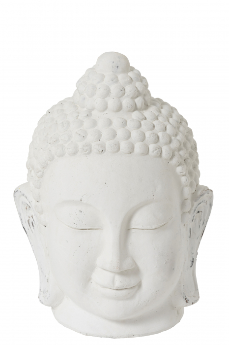 Decoratiune Buddha, Ceramica, Alb, 31x34x45 cm