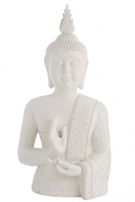 Decoratiune Buddha, Compozit, Alb , 62x42x124 cm