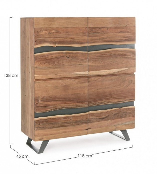Bufet Aron, Lemn, Natural, 118x45x138 [2]