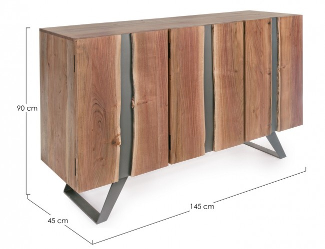 Bufet Aron, Lemn, Natural, 145x45x90 [2]