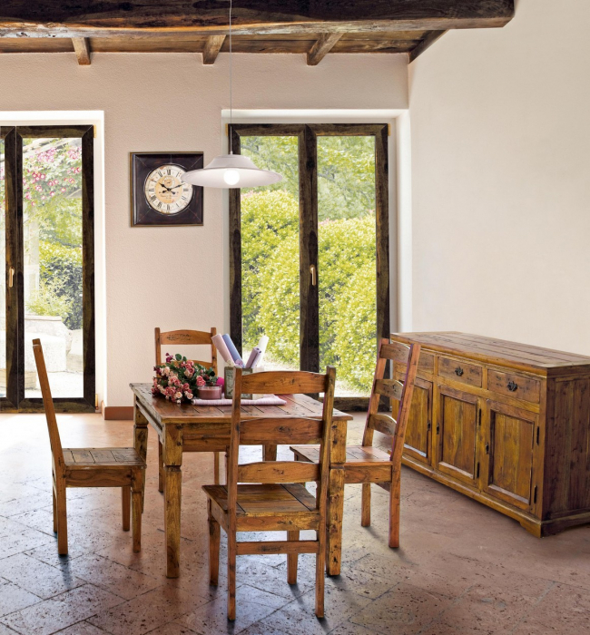 Bufet Chateaux, Lemn salcam indian, Natural, 160x50x90 [5]