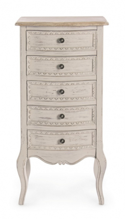 Bufet CLARISSE, lemn, alb, 48x35x100cm [4]
