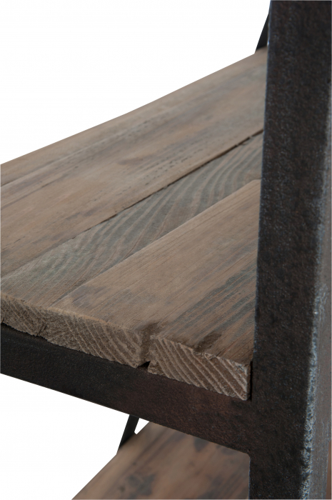 Bufet cu scara, Lemn/Metal/Fier, Maro/Negru, 160x45x243 cm [6]