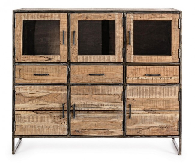 Bufet Elmer, Lemn de acacia, Maro, 135x40x120 cm  [3]