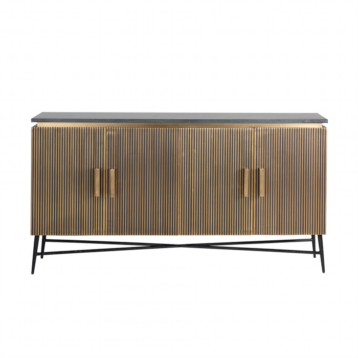 Bufet Ironville, Alama/Marmura/Fier, Maro, 80x160x40 cm [2]