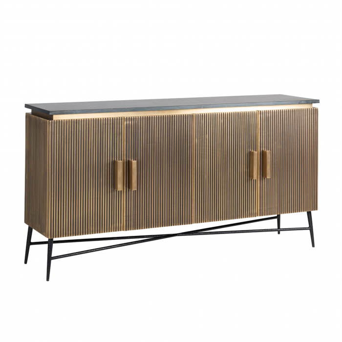 Bufet Ironville, Alama/Marmura/Fier, Maro, 80x160x40 cm [4]