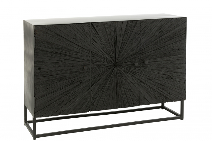 Bufet, Shanil, Lemn/Metal, Negru, 120 cm [2]