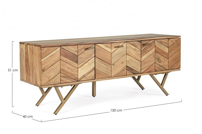 Bufet TV RAIDA, lemn, maro, 130x40x51cm [2]
