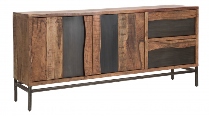 Bufet Yellowstone, Lemn/Fier, Maro/Negru, 179x44x84 cm [2]