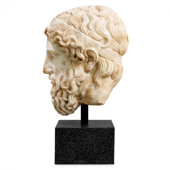 Bust Hermes cu aspect antic din marmură, Dims: L. 25 | W. 28 | H. 49.5  (CM) [4]