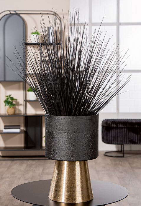 Cachepot, cilindric, Nama, Aluminiu, negru, PU 1, H. 34 cm, D. 22 cm [5]