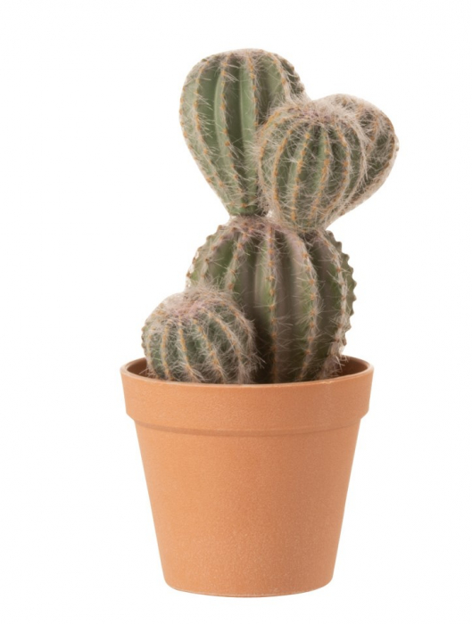 Cactus artificial, Plastic, Verde, 14x13.5x26 cm