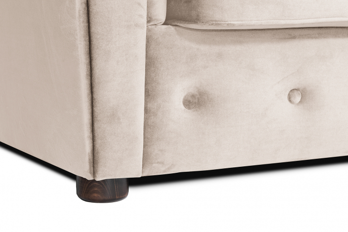 Canapea 2 locuri extensibila cu sezlong Chesterfield, bej, 245x85/175x70 cm [11]