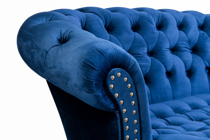 Canapea 2 locuri Filip Chesterfield, albastru, 152x82x82 [7]