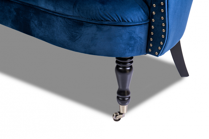 Canapea 2 locuri Filip Chesterfield, albastru, 152x82x82 [5]