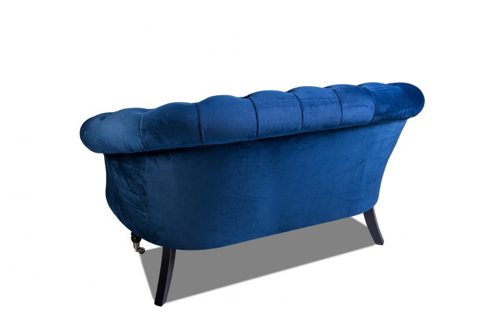 Canapea 2 locuri Filip Chesterfield, albastru, 152x82x82 [4]