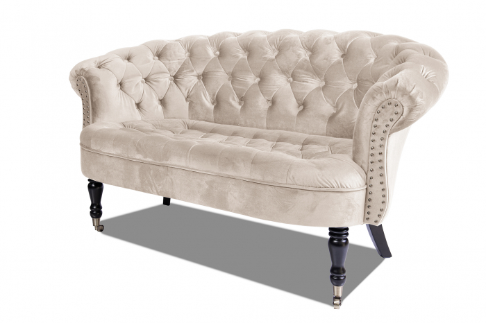 Canapea 2 locuri Filip Chesterfield, bej, 152x82x82 [5]