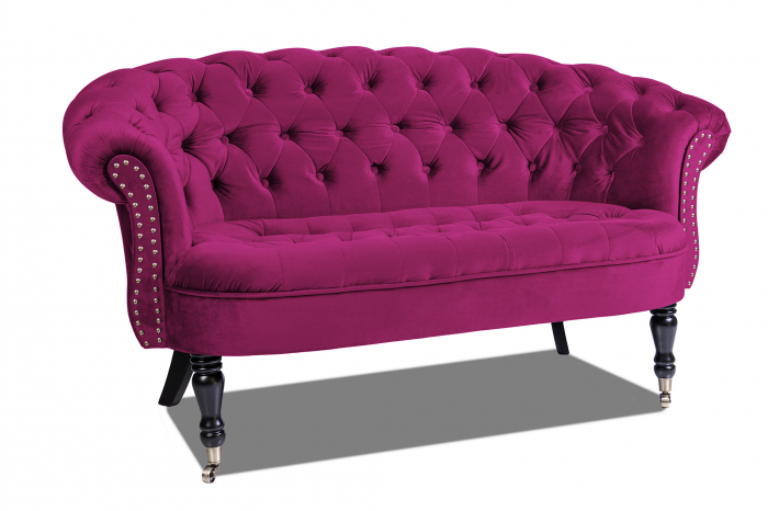 Canapea 2 locuri Filip Chesterfield, roz fuchsia, 152x82x82 [2]