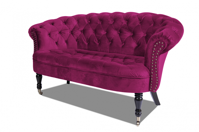 Canapea 2 locuri Filip Chesterfield, roz fuchsia, 152x82x82 [4]