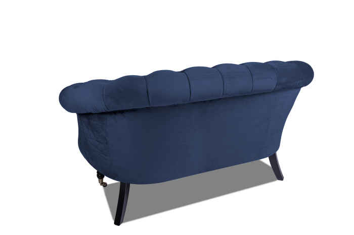 Canapea 2 locuri Filip Chesterfield, albastru petrol, 152x82x82 [4]