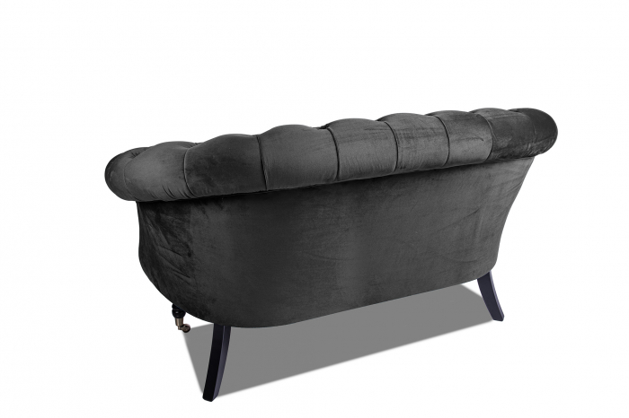 Canapea 2 locuri Filip Chesterfield, gri inchis, 152x82x82 [4]
