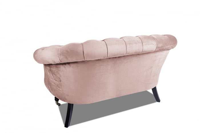 Canapea 2 locuri Filip Chesterfield, roz deschis, 152x82x82 [4]