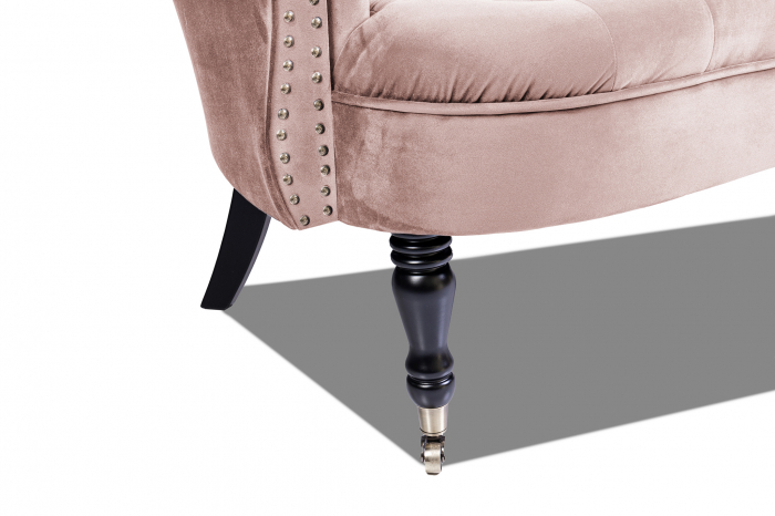 Canapea 2 locuri Filip Chesterfield, roz deschis, 152x82x82 [3]