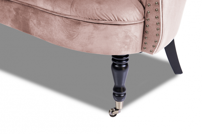 Canapea 2 locuri Filip Chesterfield, roz deschis, 152x82x82 [6]