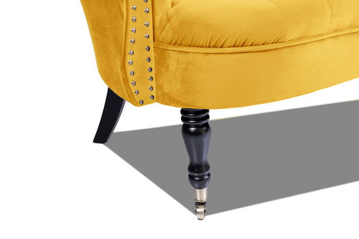 Canapea 2 locuri Filip Chesterfield, galben, 152x82x82 [3]