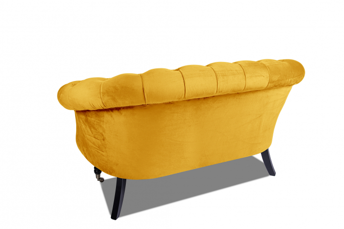 Canapea 2 locuri Filip Chesterfield, galben, 152x82x82 [4]